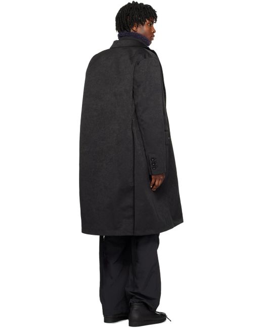 Sacai Black Mix Faux-suede Coat for men