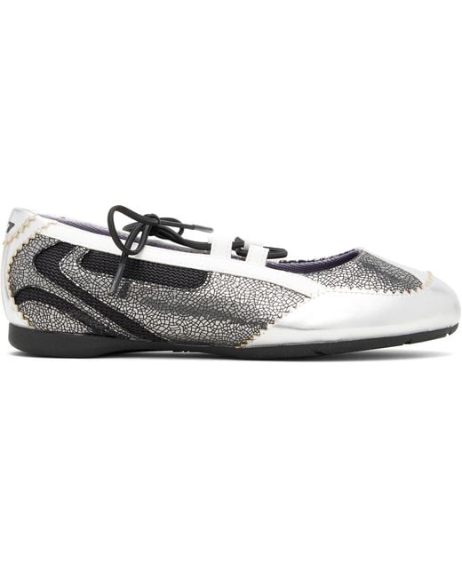 DIESEL Black D-Mile Lace-Up Ballerina Flats