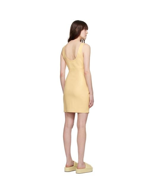 Stand Studio Black Yellow Sawyer Faux-leather Minidress