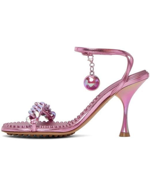 Bottega Veneta Pink Dot Heeled Sandals