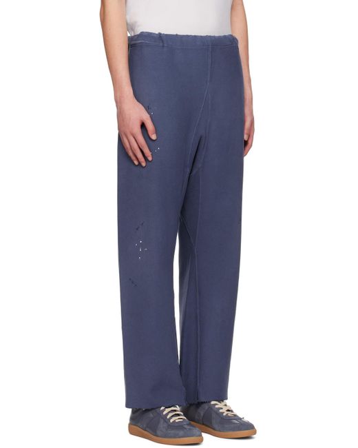 Maison Margiela Blue Paint Splatter Sweatpants for men