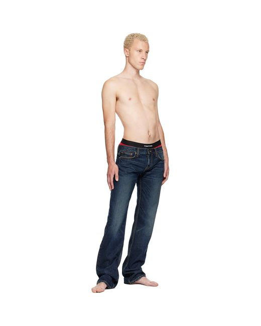 Raimundo Langlois Blue Slim Straight Jeans for men