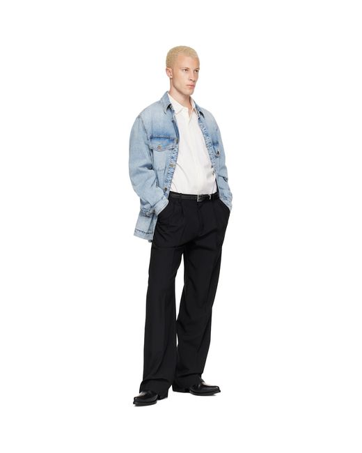 Balmain Black Wool Trousers for men