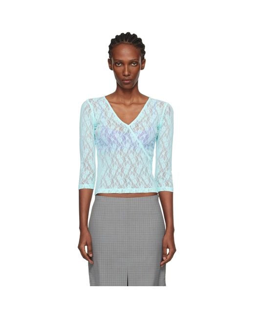 Fruity Booty Blue Lace Moss Wrap T-Shirt