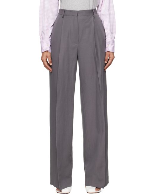 Dries Van Noten Multicolor Taupe Wool & Paper Trousers