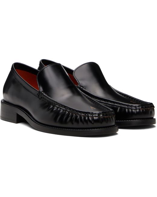 Acne Black Leather Loafers for men