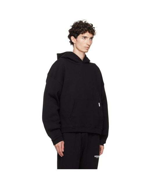 Represent Black Initial Boxy Hoodie for men