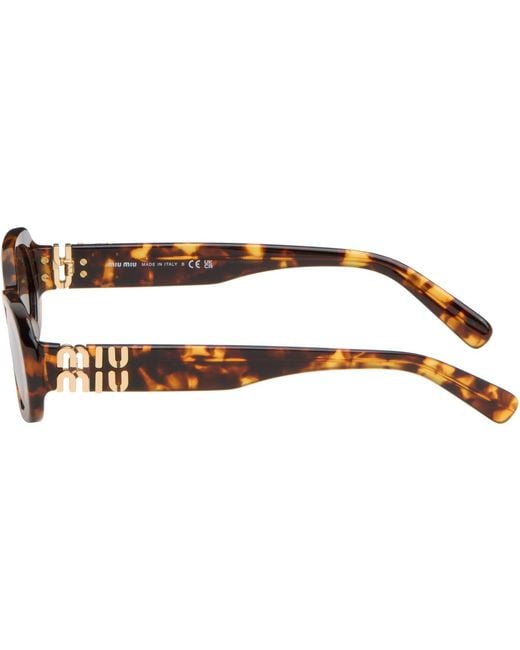 Miu Miu Brown 'Miu Glimpse' Sunglasses