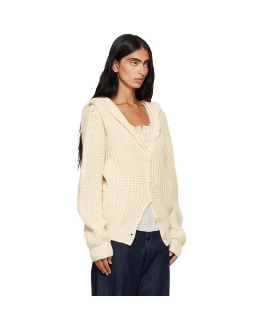 Stella McCartney Natural Chunky Ribbed Hooded Cardigan