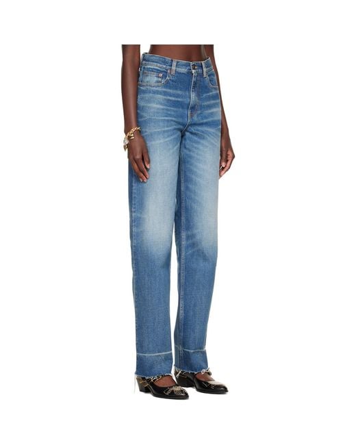 Chloé Blue Distressed Cuff Jeans