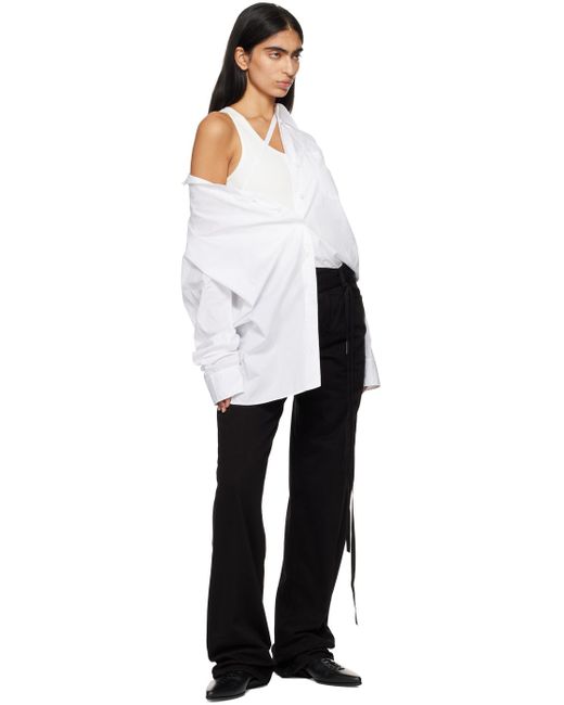 Ann Demeulemeester Black Meya 5-Pockets Asymmetric Waistband Jeans