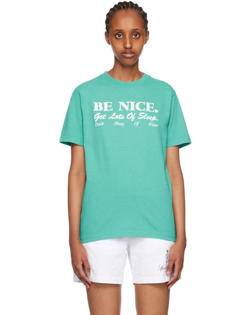 Sporty & Rich Green Blue 'be Nice' T-shirt