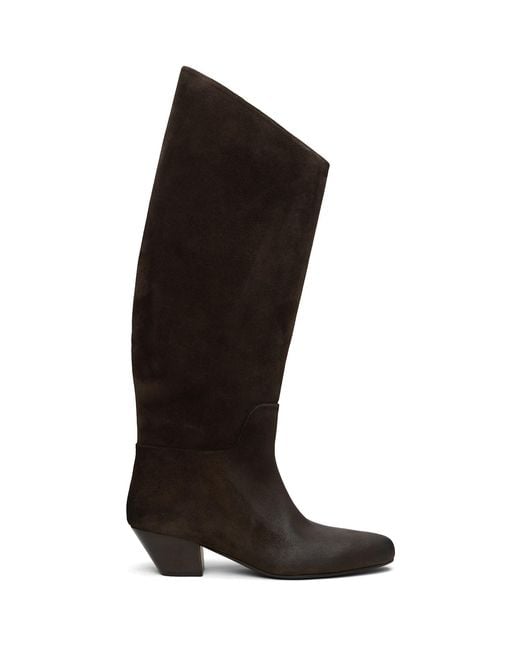 Marsèll Black Goccio Reversed Leather Tall Boots