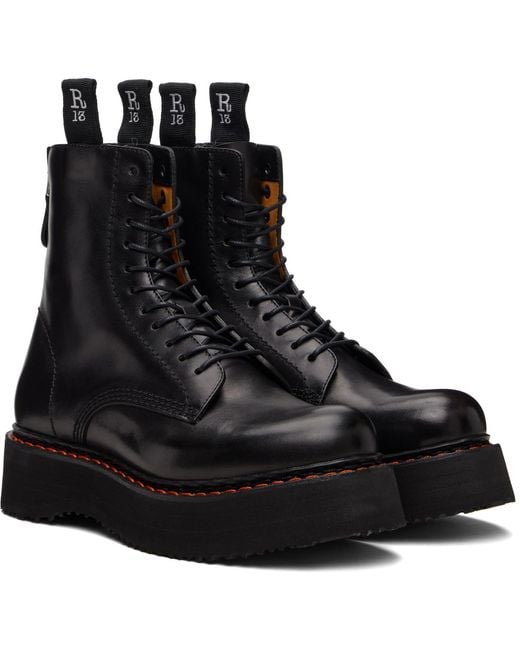 R13 Black Single Stack Boots