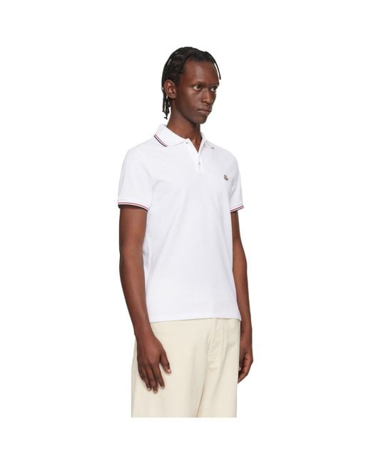 Moncler Multicolor Tricolor-Trimmed Cotton Piquet Polo for men