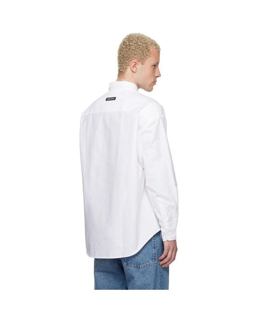 Aape By A Bathing Ape White 'Aapenow' Moonface Logo Long Sleeve Shirt for men