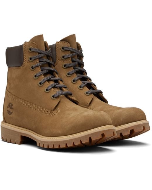 Timberland Brown Khaki Premium' 6-Inch Waterproof Boot for men