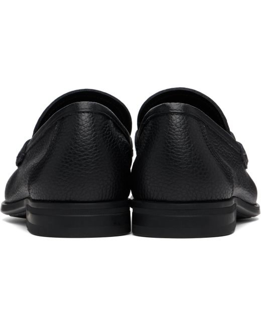 Ferragamo Black Gancini Ornament Loafers for men