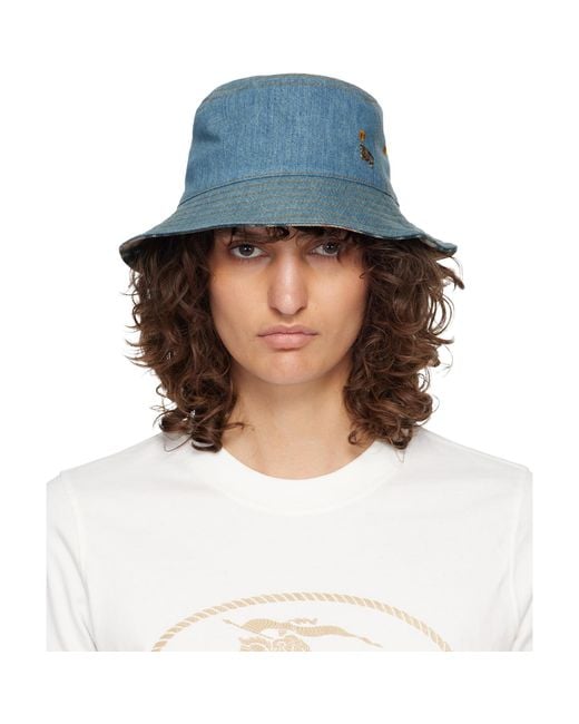 Burberry Blue Denim Bucket Hat
