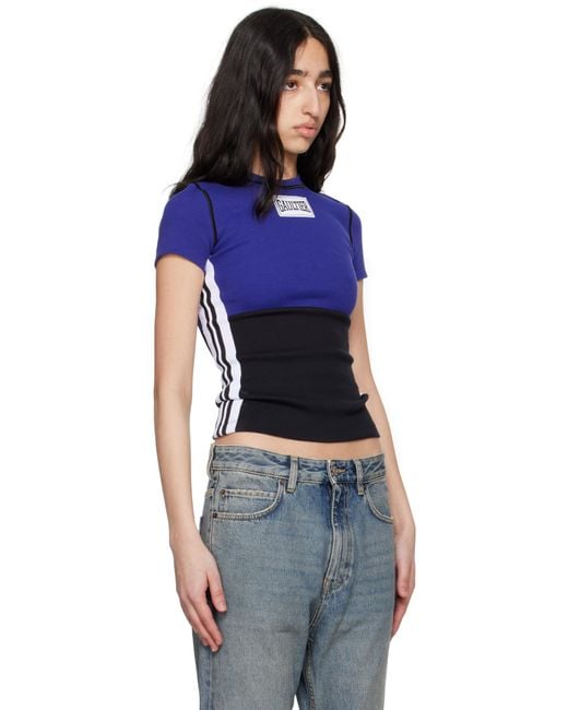 Jean Paul Gaultier ブルー＆ブラック 'The Color-Block' Tシャツ Blue