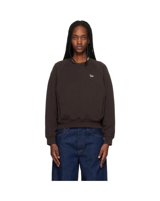 Maison Kitsuné Black Baby Fox Open Pocket Sweatshirt