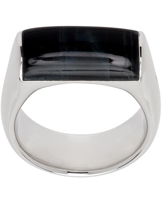 Tom Wood Crest Hawk Eye Ring in Black for Men | Lyst