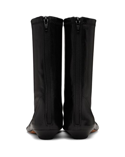 Khaite Black Apollo Flat Ankle Boots