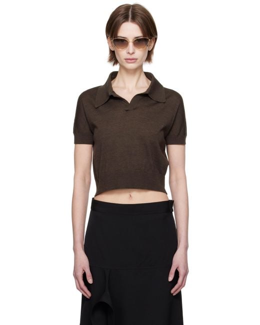 Khaite ブラウン Morgane ニットポロシャツ Black