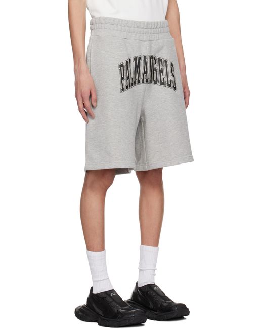 Short Gris À Logo De Style Collégial Et À Image De Palmier Palm Angels pour homme en coloris Multicolor