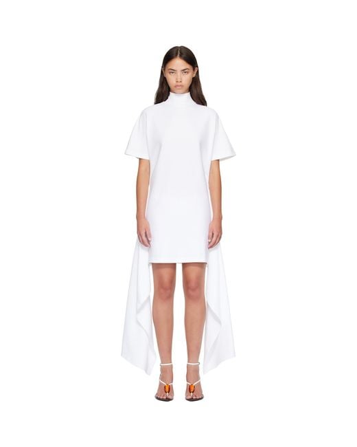 Alaïa White Cotton Jersey T-Shirt Minidress