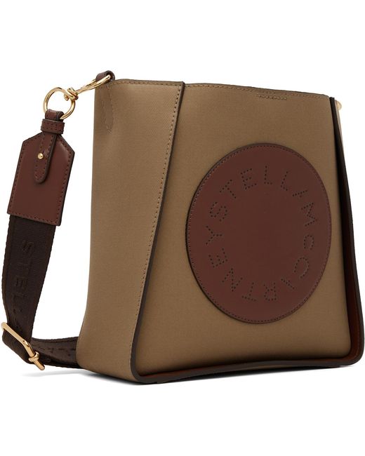 Stella McCartney Brown Khaki Logo Square Crossbody Bag