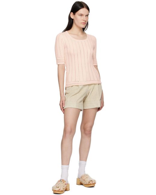 See By Chloé Multicolor Pink Scoop Neck Top