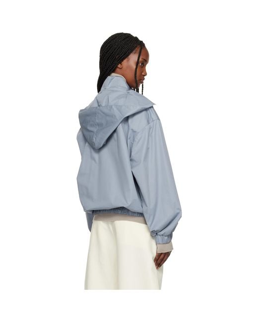 Rier Blue Cotton Suit Windbreaker