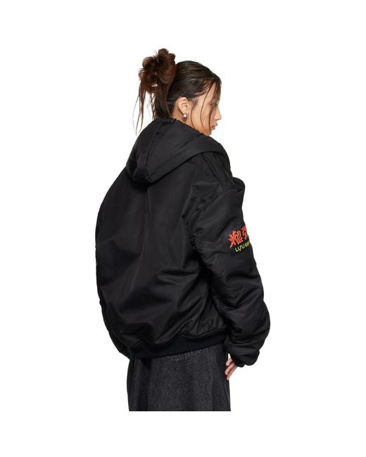 Lu'u Dan Black Distorted Ma1 Bomber Jacket