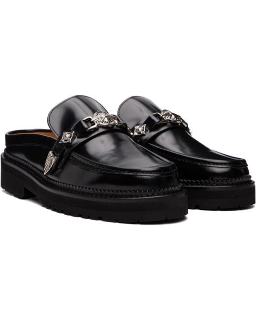 Toga Virilis Black Polido Slip-On Loafers for men
