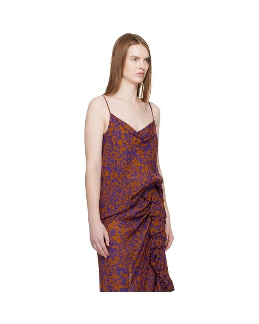 Dries Van Noten Red Pattern Camisole