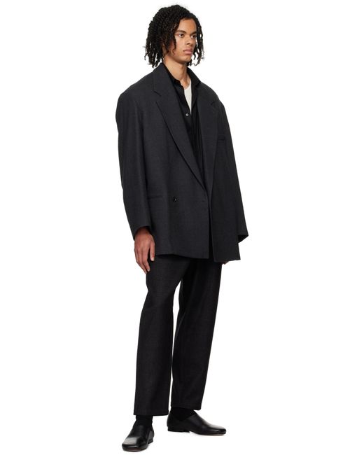メンズ Lemaire グレー キャロットパンツ Black