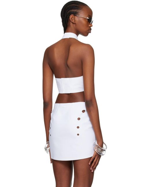 Jean Paul Gaultier White Perforated Top