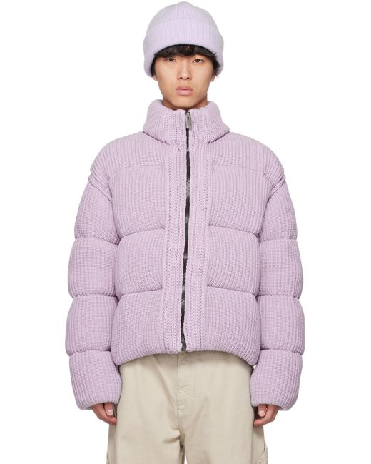 Moncler Genius Purple 6 Moncler 1017 Alyx 9sm Quilted Ribbed-knit Down Jacket for men