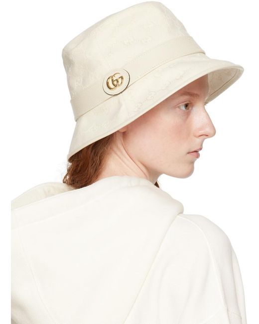 Gucci Natural Off-white gg Bucket Hat