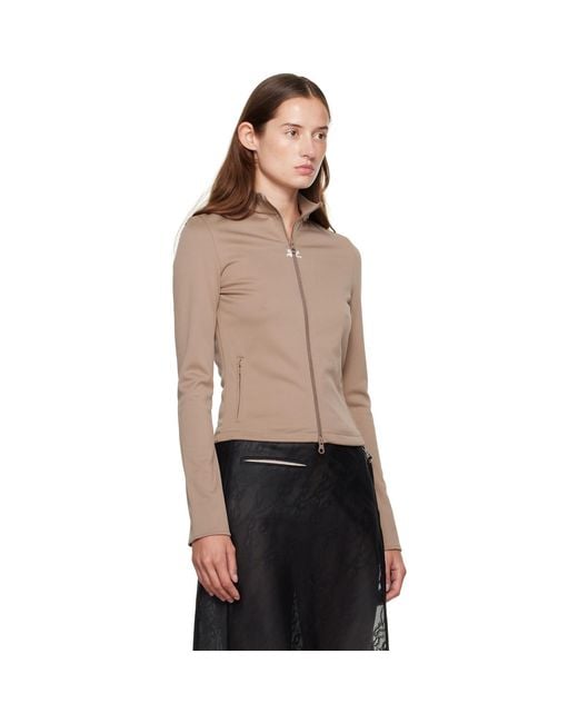 Courreges Black Tan Biker Track Jacket