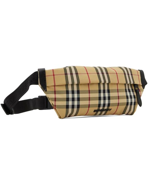 Burberry Stevie Check Belt Bag in Beige