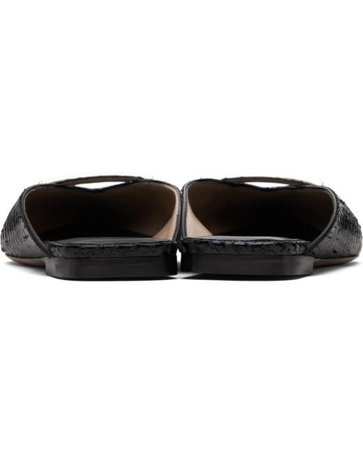 Tom Ford Black Printed Python Julianne Mule Flats