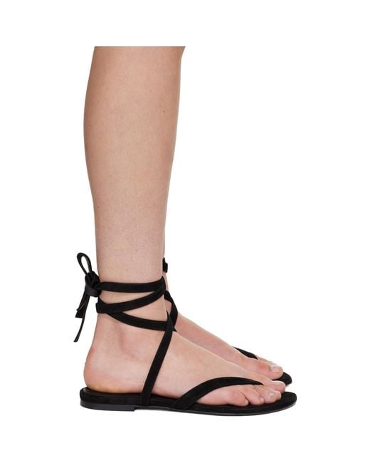Proenza Schouler Black Tee Strappy Flat Sandals