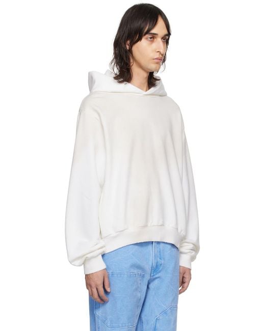 Acne Off-white Distressed Hoodie for men