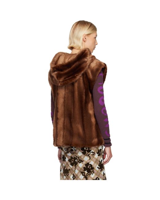 Anna Sui Black Ssense Exclusive Sleeveless Faux-Mink Hoodie