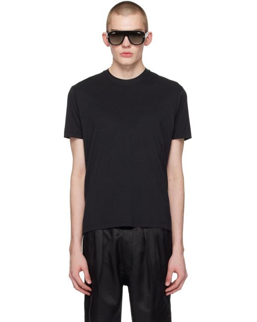 Tom Ford Black Embroide T-shirt for men