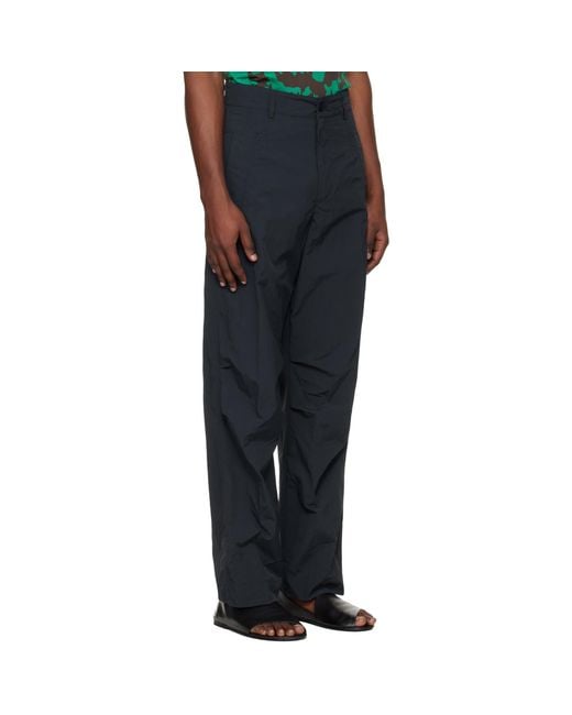 Dries Van Noten Black Taffeta Trousers for men