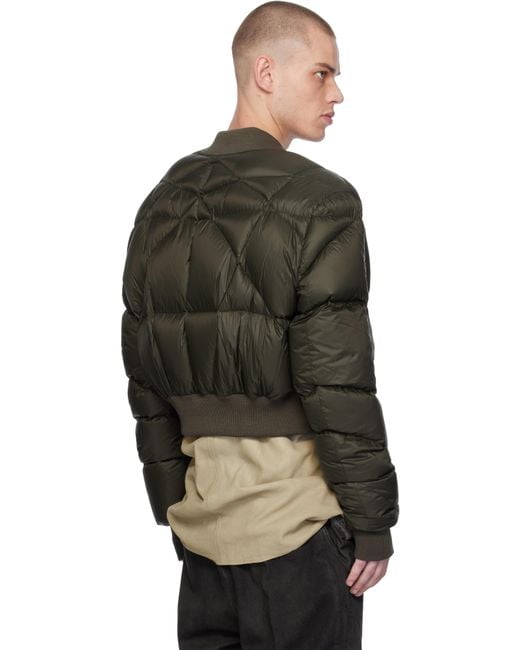 Rick Owens Black Porterville Cropped Flight Down Bomber Jacket for men