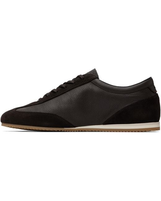 Boss Black Suede Trim Leather Sneakers for men